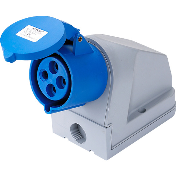 Stikkontakt Utvendig 32A 3Pol+J 230V 9H IP44. 332-9 HTC124-9 Stikkontakt Utvendig 32A 3Pol+J 230V 9H IP44. 332-9 HTC124-9