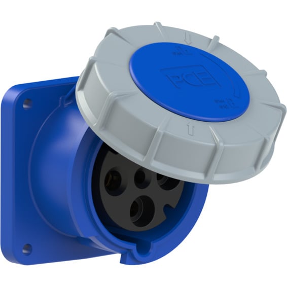 Stikkontakt Innfelt Rett 63A 3Pol+Jord 230V 9H IP67 Stikkontakt Innfelt Rett 63A 3Pol+Jord 230V 9H IP67