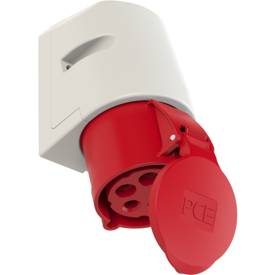 Stikkontakt Utvendig Skrå 32A 3Pol+N+J 400V 6H IP44 Stikkontakt Utvendig Skrå 32A 3Pol+N+J 400V 6H IP44