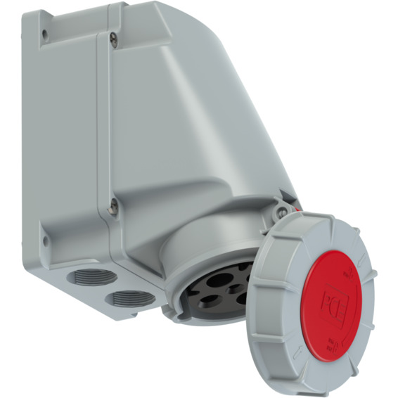 Stikkontakt Utvendig Skrå 63A 3Pol+J 400V 6H IP67 Stikkontakt Utvendig Skrå 63A 3Pol+J 400V 6H IP67