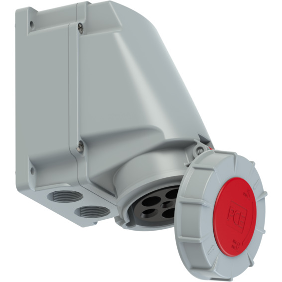 Stikkontakt Utvendig Skrå 63A 3Pol+N+J 400V 6H IP67 Stikkontakt Utvendig Skrå 63A 3Pol+N+J 400V 6H IP67