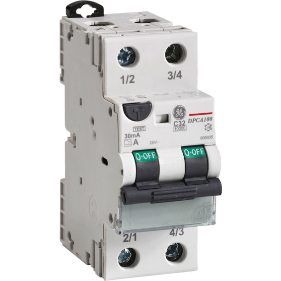 Jordfeilautomat 2P 10kA B 32/030 DPCA100B32/030 Jordfeilautomat 2P 10kA B 32/030 DPCA100B32/030
