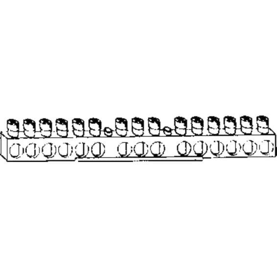 Jordskinne 16 tilkoblingsskruer Jordskinne 16 tilkoblingsskruer