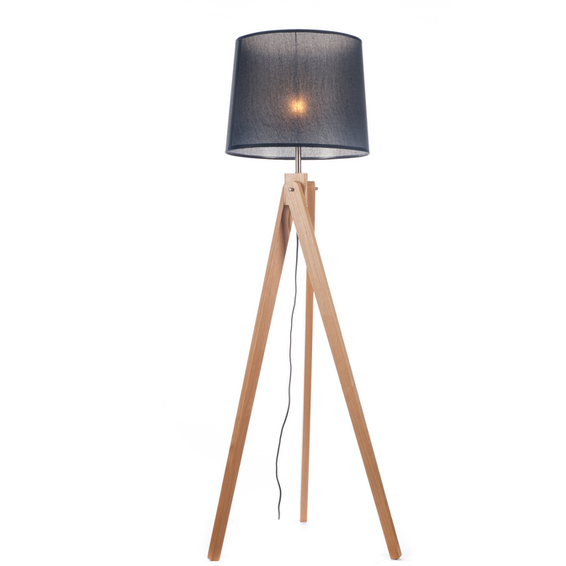 Svanhild Gulvlampe i Ask, Sort Lampeskjerm Svanhild Gulvlampe i Ask, Sort Lampeskjerm