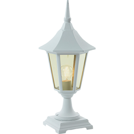 Bergen Portstolpe Hvit 1x60W E27 H:550mm,B:250mm Bergen Portstolpe Hvit 1x60W E27 H:550mm,B:250mm