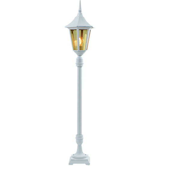 Bergen Lav Stolpe Hvit 1x60W E27 H:1260mm B:250mm Bergen Lav Stolpe Hvit 1x60W E27 H:1260mm B:250mm