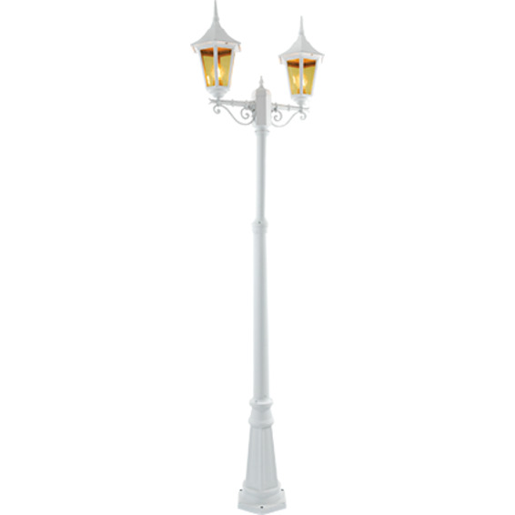 Bergen Utel. Høy Stolpe Hvit 2x60W E27 H:2-2,7m B:800mm Bergen Utel. Høy Stolpe Hvit 2x60W E27 H:2-2,7m B:800mm