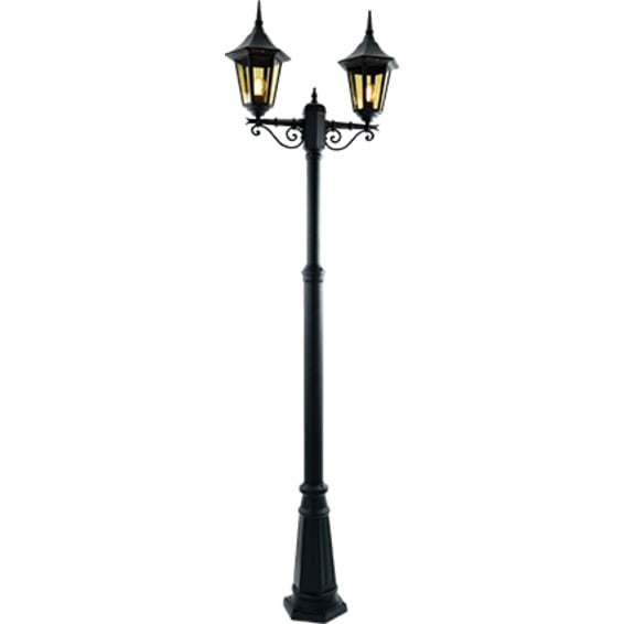 Bergen Utel. Høy Stolpe Sort 2x60W E27 H:2-2,7m B:800mm Bergen Utel. Høy Stolpe Sort 2x60W E27 H:2-2,7m B:800mm