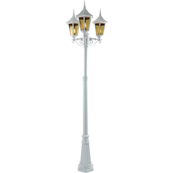 Bergen Utel. Høy Stolpe Hvit 3x60W E27 H:2-2,7m B:720mm Bergen Utel. Høy Stolpe Hvit 3x60W E27 H:2-2,7m B:720mm