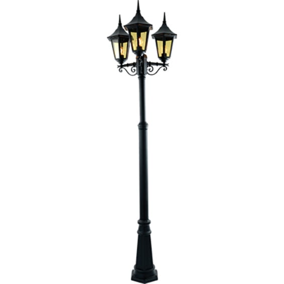 Bergen Utel. Høy Stolpe Sort 3x60W E27 H:2-2,7m B:720mm Bergen Utel. Høy Stolpe Sort 3x60W E27 H:2-2,7m B:720mm
