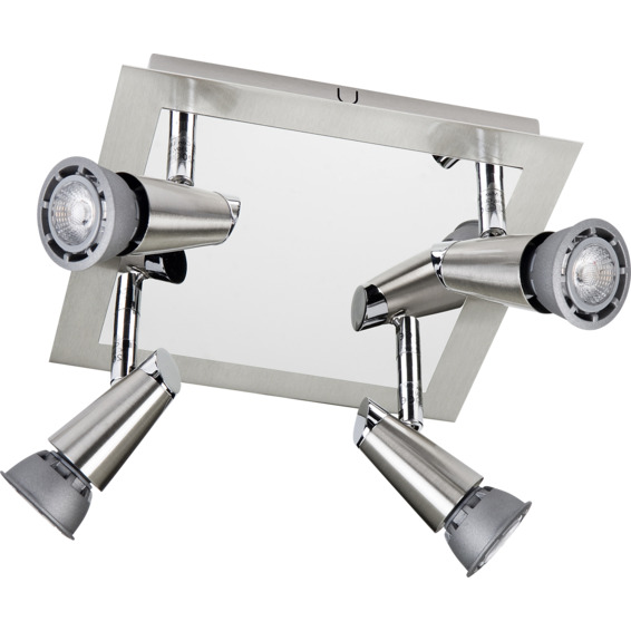 CON GU10 LED 4x6,5W Børstet Stål CON GU10 LED 4x6,5W Børstet Stål