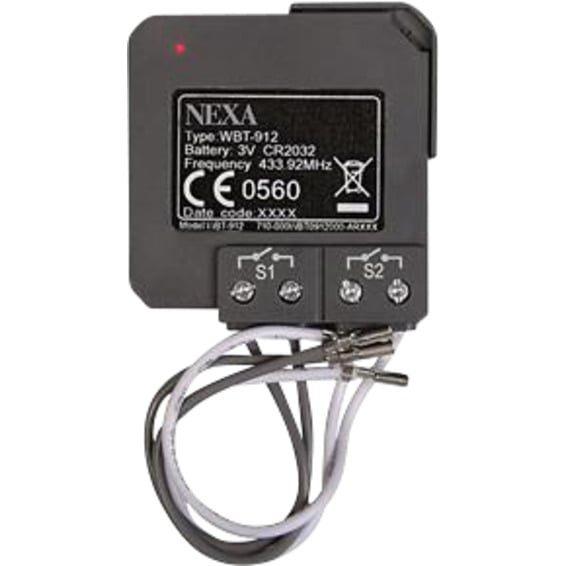 Wireless 2-kanals sender WBT-912 Nexa Wireless 2-kanals sender WBT-912 Nexa