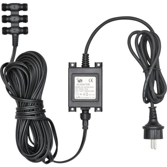 Startkabel med Trafo 12V/60VA Amalfi 6 utganger IP44 Startkabel med Trafo 12V/60VA Amalfi 6 utganger IP44