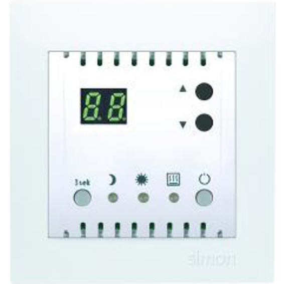 Simon Multi termostat 2 pol 10A Hvit (max 2300w) Simon Multi termostat 2 pol 10A Hvit (max 2300w)