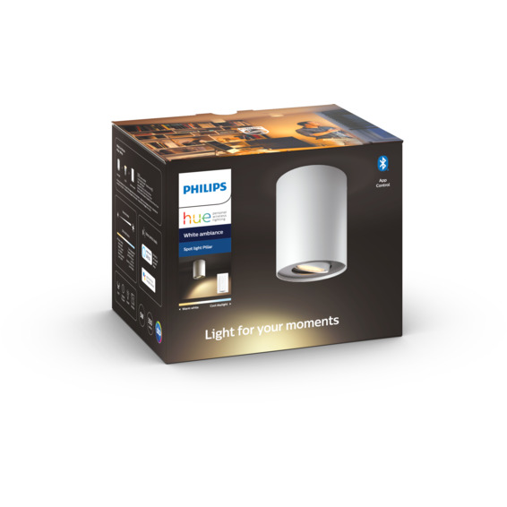 Philips Hue WA Pillar Enkel Spot 5.5W Hvit ink dim Philips Hue WA Pillar Enkel Spot 5.5W Hvit
