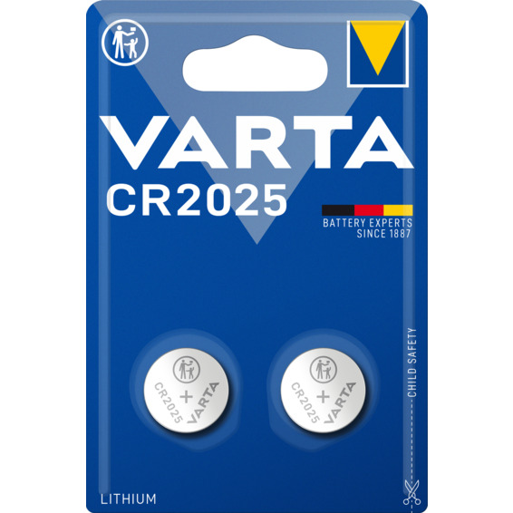 Batteri Varta CR2025 Lithium 3V 2 pk Batteri Varta CR2025 Lithium 3V 2 pk