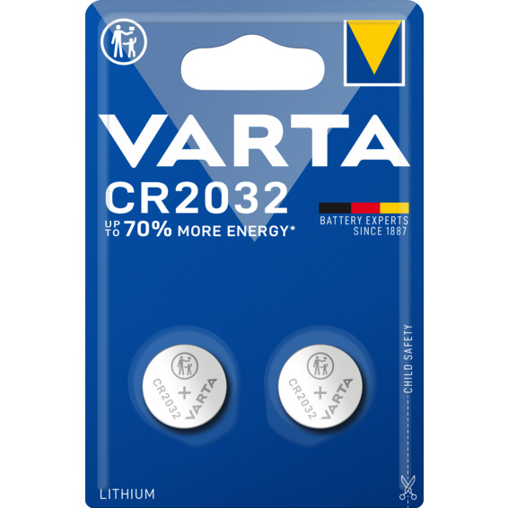 Batteri Varta CR2032 Lithium 3V 2 pk Batteri Varta CR2032 Lithium 3V 2 pk