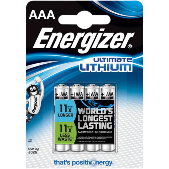Batteri Ultimate Lithium AAA L92 4pk Energizer Batteri Ultimate Lithium AAA L92 4pk Energizer