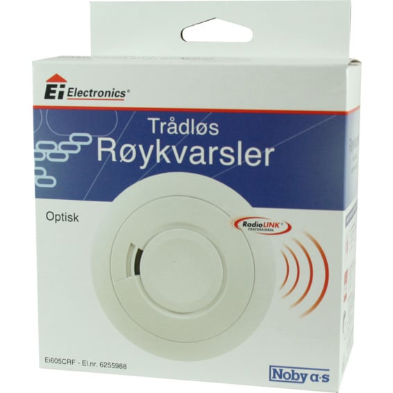 Røykvarsler optisk 9V batteri trådløs RadioLink Røykvarsler optisk 9V batteri trådløs RadioLink