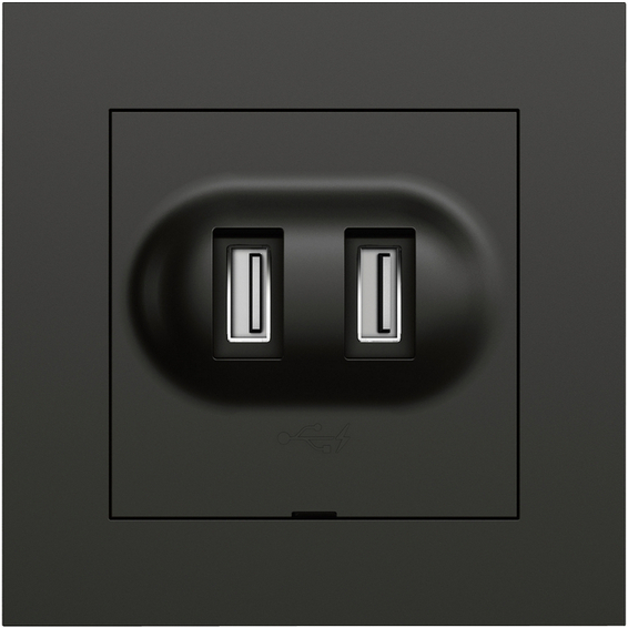 Plus USB lader I Sort Plus USB lader I Sort