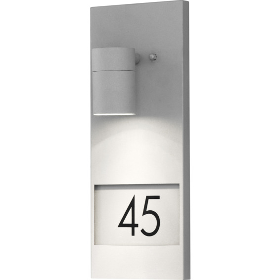 Modena vegglampe GU10 grå inkl husnummer IP44 Modena vegglampe GU10 grå inkl husnummer IP44