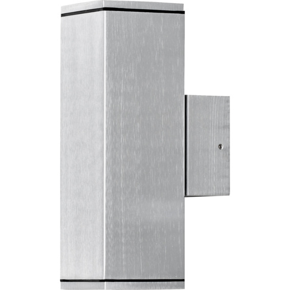 Monza vegglampe aluminium opp/ned kvadratisk GU10 IP44 Monza vegglampe aluminium opp/ned kvadratisk GU10 IP44