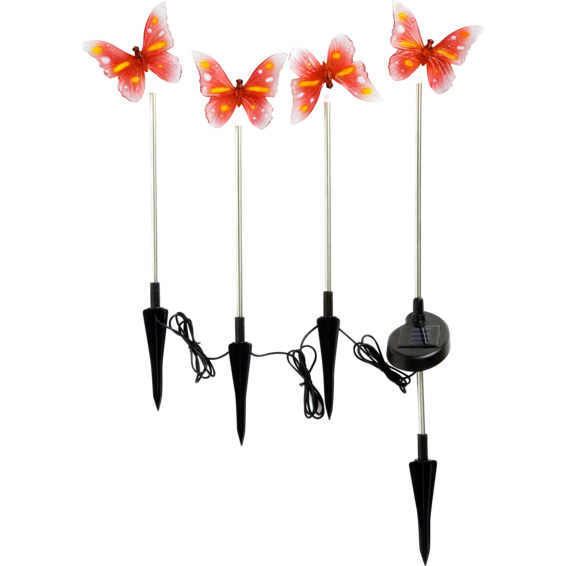 Hagelykt Assisi Solcelle LED Sommerfugler 4stk/Sett 69cm Hagelykt Assisi Solcelle LED Sommerfugler 4stk/Sett 69cm
