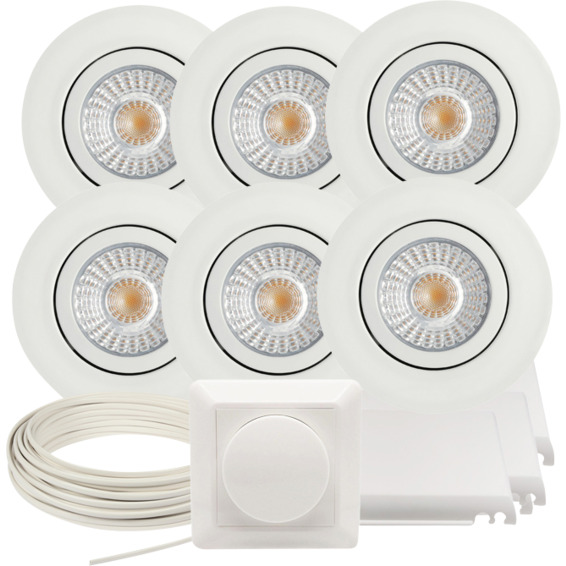 Komplett Alfa Downlightpakke Matt Hvit Komplett Alfa Downlightpakke Matt Hvit
