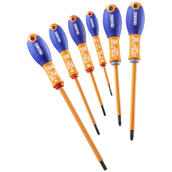 Expert 1000v skrutrekkersett flat/PZ 6 deler Expert 1000v skrutrekkersett flat/PZ 6 deler