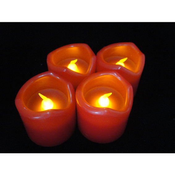 Vokslys rød LED batteri 4pk Vokslys rød LED batteri 4pk