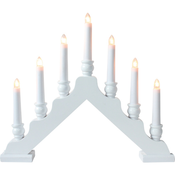 Lysestake 7 lys tre hvit kaschering Lysestake 7 lys tre hvit kaschering