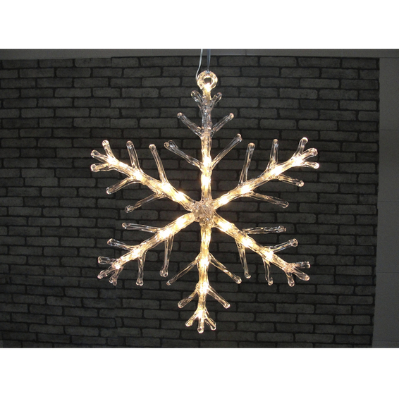 Snøkrystall 40cm 24 varmhvite lys LED IP44 Snøkrystall 40cm 24 varmhvite lys LED IP44