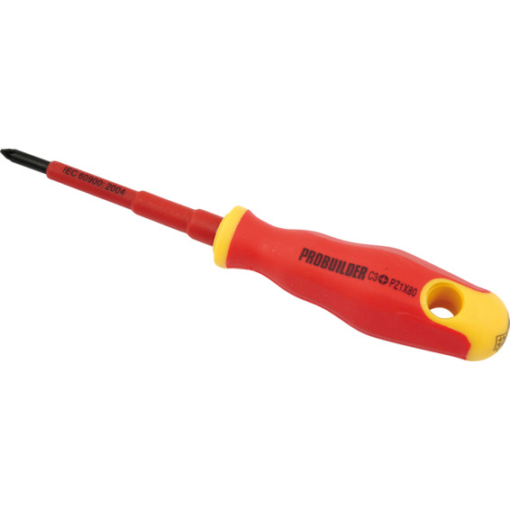 Probuilder Skrutrekker Isolert 1000V PZ1-80mm Probuilder Skrutrekker Isolert 1000V PZ1-80mm