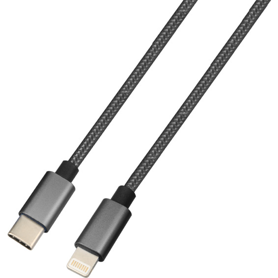 J&EL Ladekabel USB-C til Lightning 1m sort